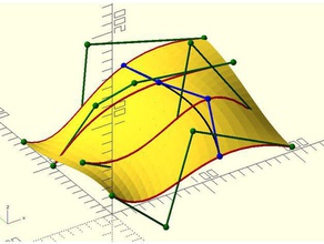 b zier surface math art bezier curve library openscad 3d print model - Mito3D