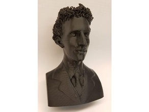 peludo tesla esculturas do busto o cabelo nikola escultura 3d print model - Mito3D