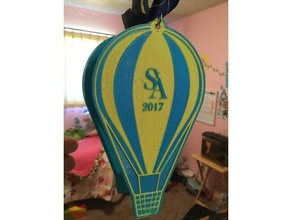 balão de ar quente emblema chaveiros dupla extrusão o ensino ciências olimpíada da ciência 3d print model - Mito3D