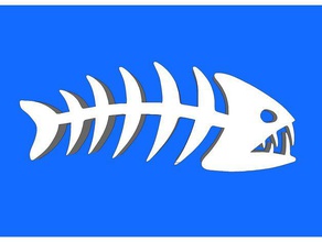 5 balık tasarım hayvanlar kemikleri iskelet wslab 3d print model - Mito3D
