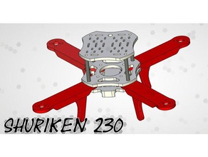 shuriken 230 - qav fpv drone r c veículos drl de corrida quadrocopter racecopter 3d print model - Mito3D
