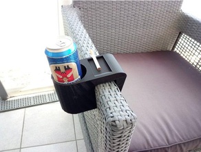 beer cigarettes rattan armchair holder outdoor & garden 3d print model - Mito3D