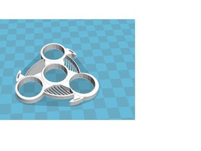 flat fin spinner toys & games fidget hand spinners toy 3d print model - Mito3D