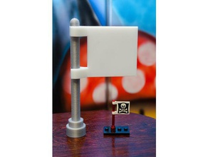 big lego flag pole toys & games 3d print model - Mito3D