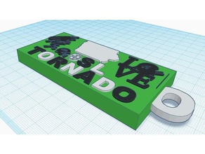 slms llavero La impresión en 3d iowa de fútbol storm lake tornado 3d print model - Mito3D