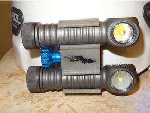 dual zebralight helmet mount gopro sport & outdoors cave caving flashlight holder glow dark headlamp 3d print model - Mito3D