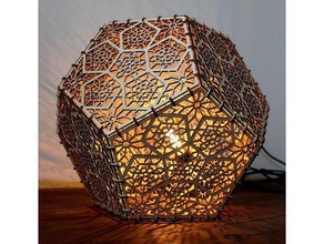 dodecahedron lamba dekor lasercut led 3d print model - Mito3D