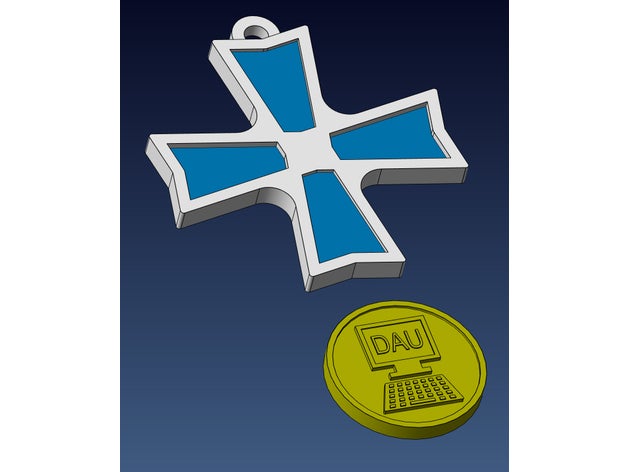 dau medaille signos y logotipos 3D print model - Mito3D