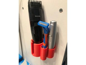 triple razorholder 3 fach rasiererhalter bathroom accessories razor holder stand 3d print model - Mito3D