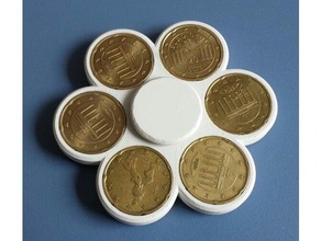 yacfs - noch eine weitere Münze fidget spinner parametrierbar mechanische Spielzeuge 608 608zz Kugellager Münzen euro-cent 3d print model - Mito3D