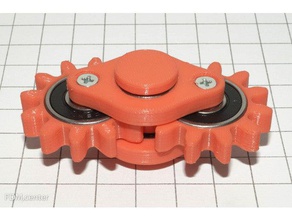 nova mão de girador duas engrenagens jogos fdm centro fidget giratório spinner brinquedo 3d print model - Mito3D