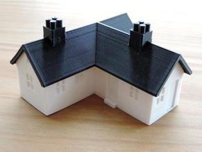maison de campagne ferme bâtiments et structures 3dmodel bungalow cottage miniwargaming modèle chemin fer trains n-échelle 3d print model - Mito3D