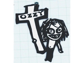 ozzy ornament signs & logos black sabbath cross metal 3d print model - Mito3D