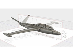 easy print fouga magister esc 1 64 vehicles aircraft model realistic scale vehicle 3d print model - Mito3D