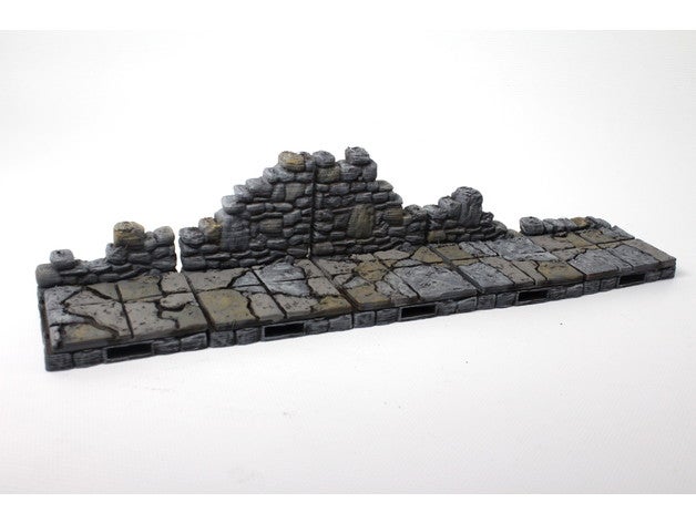 openforge 20 murs en ruines jouets & accessoires de jeux kit construction le mdn tuiles donjon les miniatures openforge2 openforgeckit openlock pathfinder rpg ruine pierre dessus table terrain tuile 3D print model - Mito3D