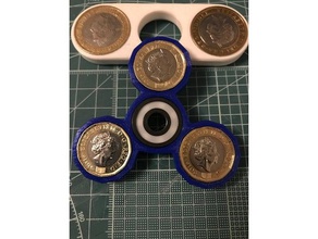 1 fidget spinner reino unido nueva libra de la moneda La impresión en 3d 3d print model - Mito3D