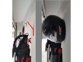 capacete cabide - soporte casco A impressão 3d diy scooter 3d print model - Mito3D