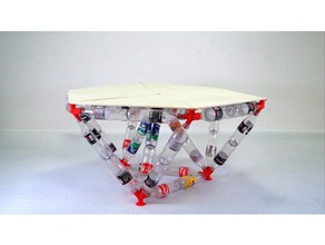 trussfab table diy bottle bottles furniture pet recycle recycling truss 3d print model - Mito3D