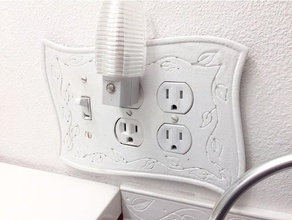 large light switch outlet plug cover decor plate lightswitch vine 3d print model - Mito3D
