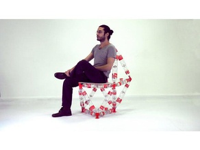 trussfab Stuhl diy Flasche Möbel recycle recycling wiederverwenden Bruchband 3d print model - Mito3D