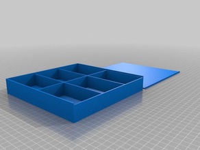 caixa w tampa deslizante 6 15 recipientes personalizado 3d print model - Mito3D