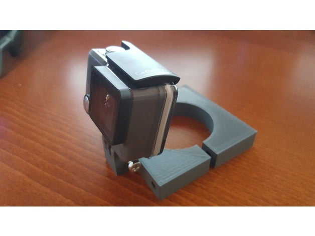 support gopro hero+ lcd motorcycle fork automotive ducati hero plus mounts 3D print model - Mito3D