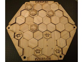hexagonal isopath game lasercut games boardgame 3d print model - Mito3D