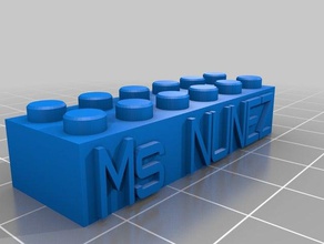 msnunez lego block necklace keychain construction toys customized 3d print model - Mito3D