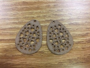 heart drop earrings 3d printing 3d print model - Mito3D