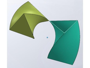 triangular rotating vase container art 3d print model - Mito3D