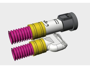 dyson uzantısı oklava tüp yedek parça kablo bağı adaptörü mod vidasız vakum 3d print model - Mito3D