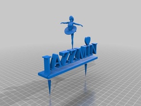 cake decoration ballerina name 3d printer accessories 3d print model - Mito3D
