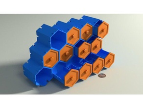 a nido d'ape cassetto organizzatore i contenitori contenitore cassetti hex esagonale hosehold di laboratorio modulare office orgainzer organizzazione rack il programma utilità 3d print model - Mito3D