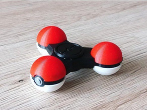 pokespinner - pokeball fidget spinner Spielzeug & Spiele zappeln pokemon gehen 3d print model - Mito3D