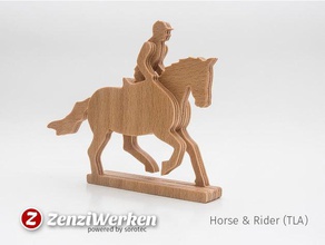 horse & rider 3-layered-animal cnc laser animals animal router lasercut plywood stepcraft threelayeredanimal wood zenziwerken 3d print model - Mito3D