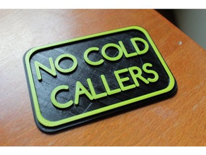 no cold callers sign signs & logos 3d print model - Mito3D