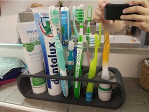 casa de banho arranjador titular da escova dentes remix suporte 3d print model - Mito3D