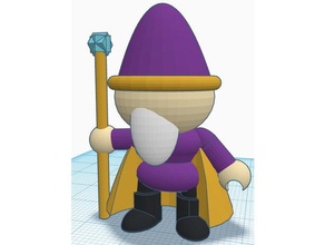 cartoon figure - mage toy & game accessories dnd miniature dungeons dragons fantasy gaming rpg sorcerer warlock wizard 3d print model - Mito3D