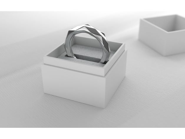 low poly ring jewelry 3d printer printing diy fashion wedding 3D print model - Mito3D