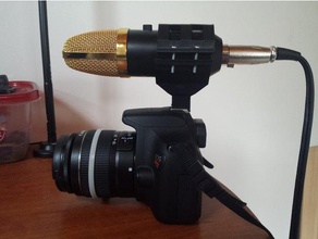 canon dslr custom usb mic holder camera shotgun 3d print model - Mito3D