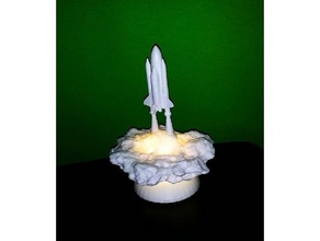 space shuttle lift off lamp decor 3d print model - Mito3D