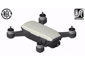 dji In model spark r c araçlar kamera diydrones kıvılcım hayali drone çerçeve gerçek yarım krom uçağı dört quadcopter 3d print model - Mito3D