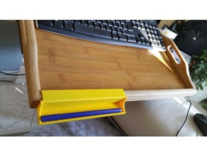 porte stylo crayon plateau de bois allumé accessoires 3d print model - Mito3D