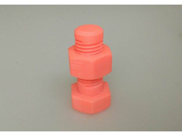 unscrewable bolt nut puzzles fidget impossible puzzle 3D print model - Mito3D