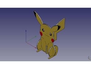 pikachu assembleia figura modelo criaturas Modelagem em 3d freecad lasercut 3d print model - Mito3D
