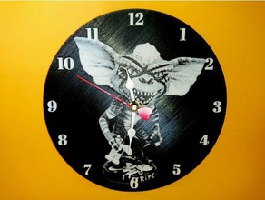 reloj gremlins-stripe-3d 2d-Kunst os 80 Kino Uhr film gremlins mecanismo Nostalgie nostalgisch pared pelicula Streifen Wand 3d print model - Mito3D