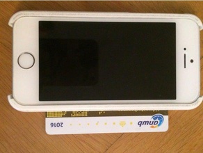 case iphone 5 se + credit card holder mobile phone 3d print model - Mito3D