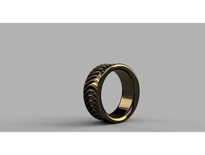 bague vague bijoux de l'anneau 3d print model - Mito3D