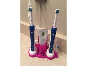 oral b tooth brush holder station bathroom 3d print model - Mito3D