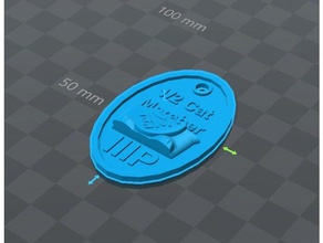 mpsm half cat keychain keychains monoprice select mini 3d print model - Mito3D